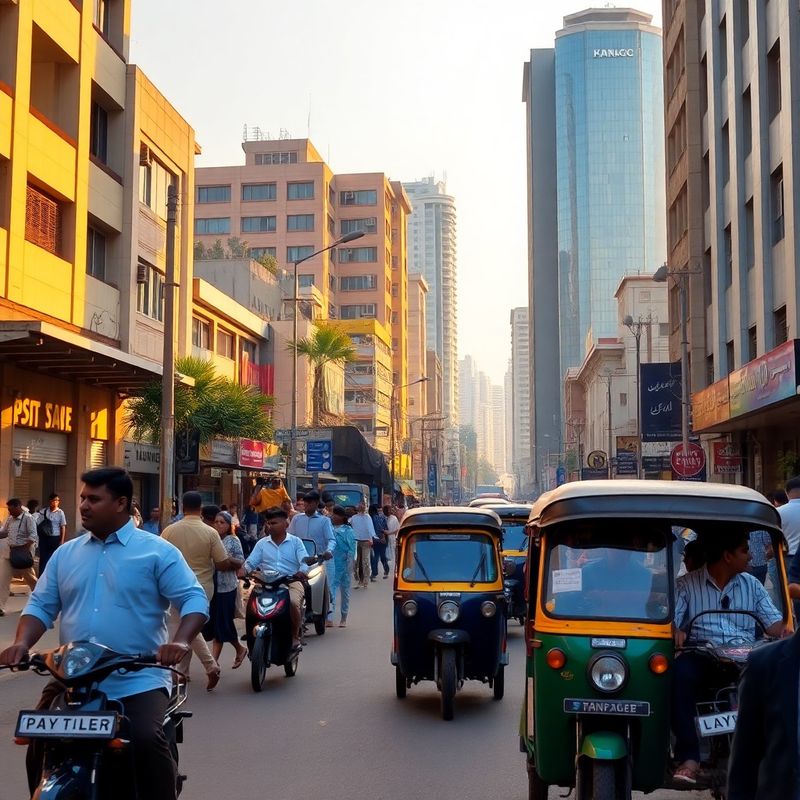 Bangalore street scene on Cunningham Road in warm afternoon light